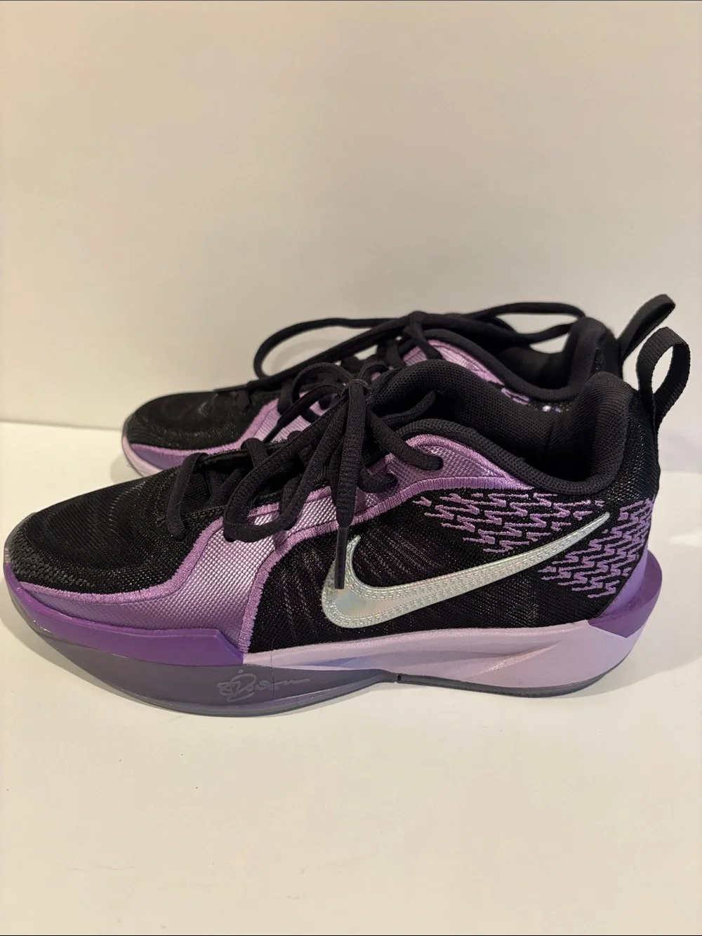 Nike Kids Black and Lavender Performance Sneakers